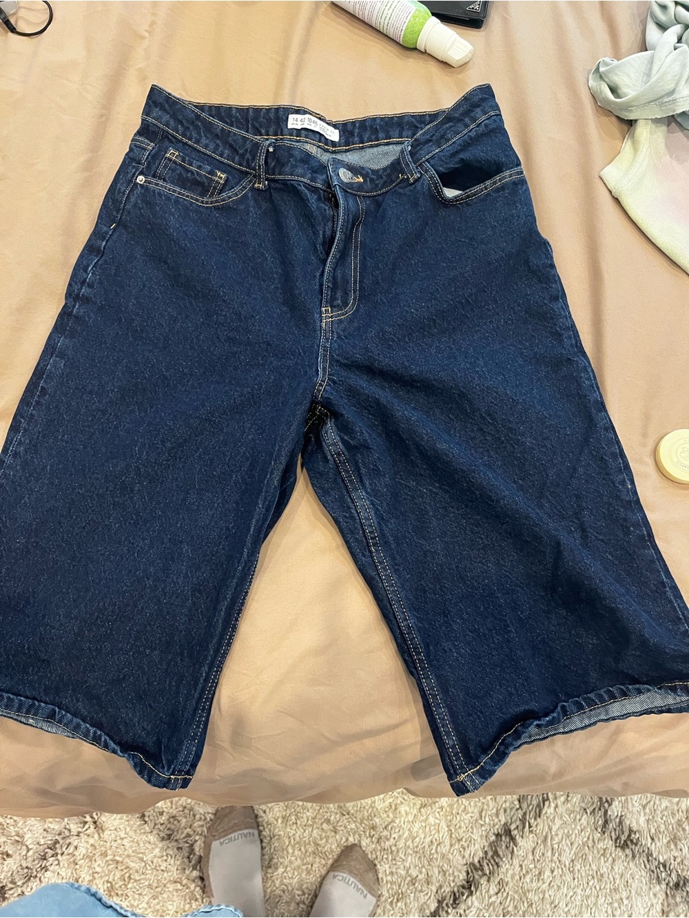 Women’s Dark Blue long Denim Jeans Shorts